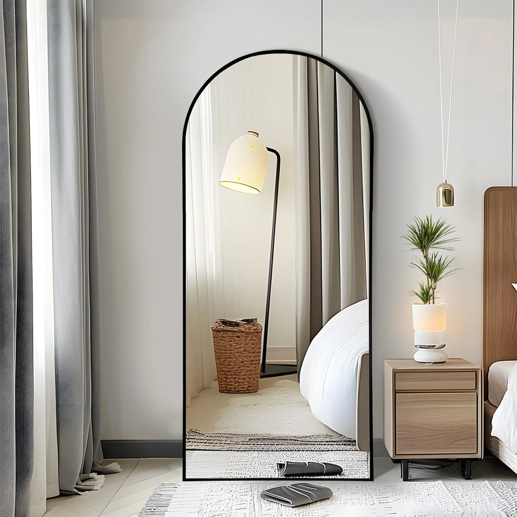 Arched Full-Length Floor Mirror - Standing And Wall-Mounted