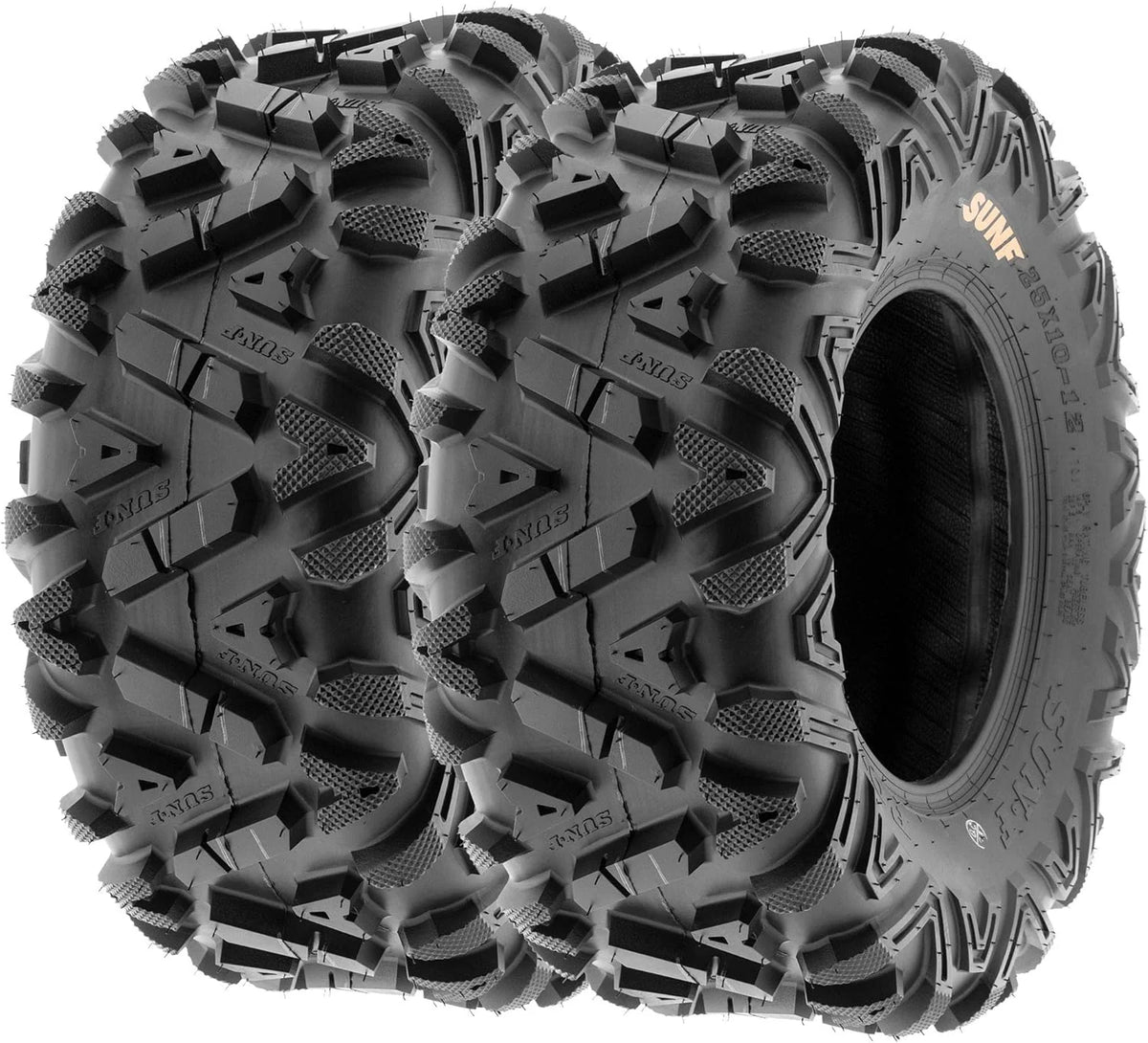 ATV UTV All-Terrain Tire Set, 4 Count, 25x8-12 Front, 25x10-12 Rear, 6-Ply - A033 Power.I