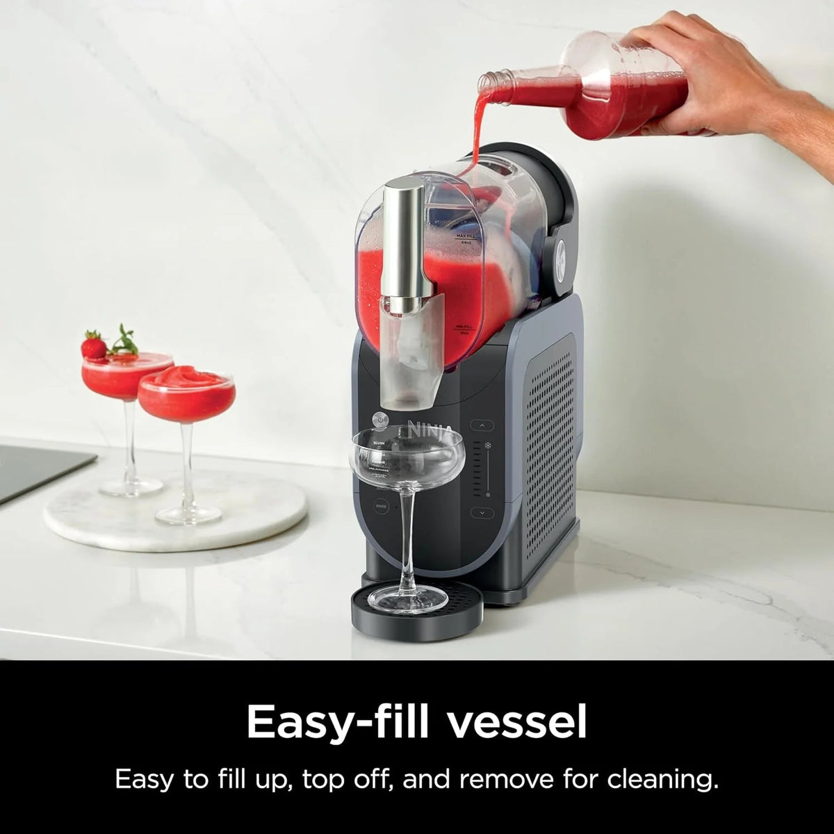 Frozen Drink Machine, 88 oz Vessel, 64 oz Max Liquid Fill - RapidChill Technology