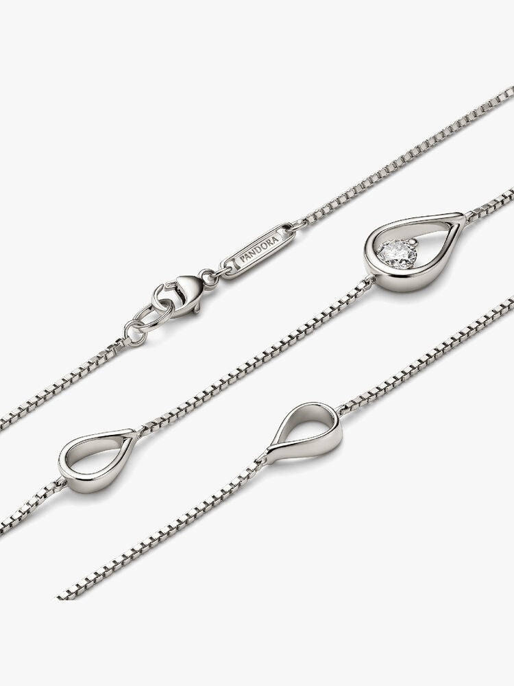FINAL SALE - Pandora Infinite 14k White Gold Lab-grown Diamond Long Pendant Necklace