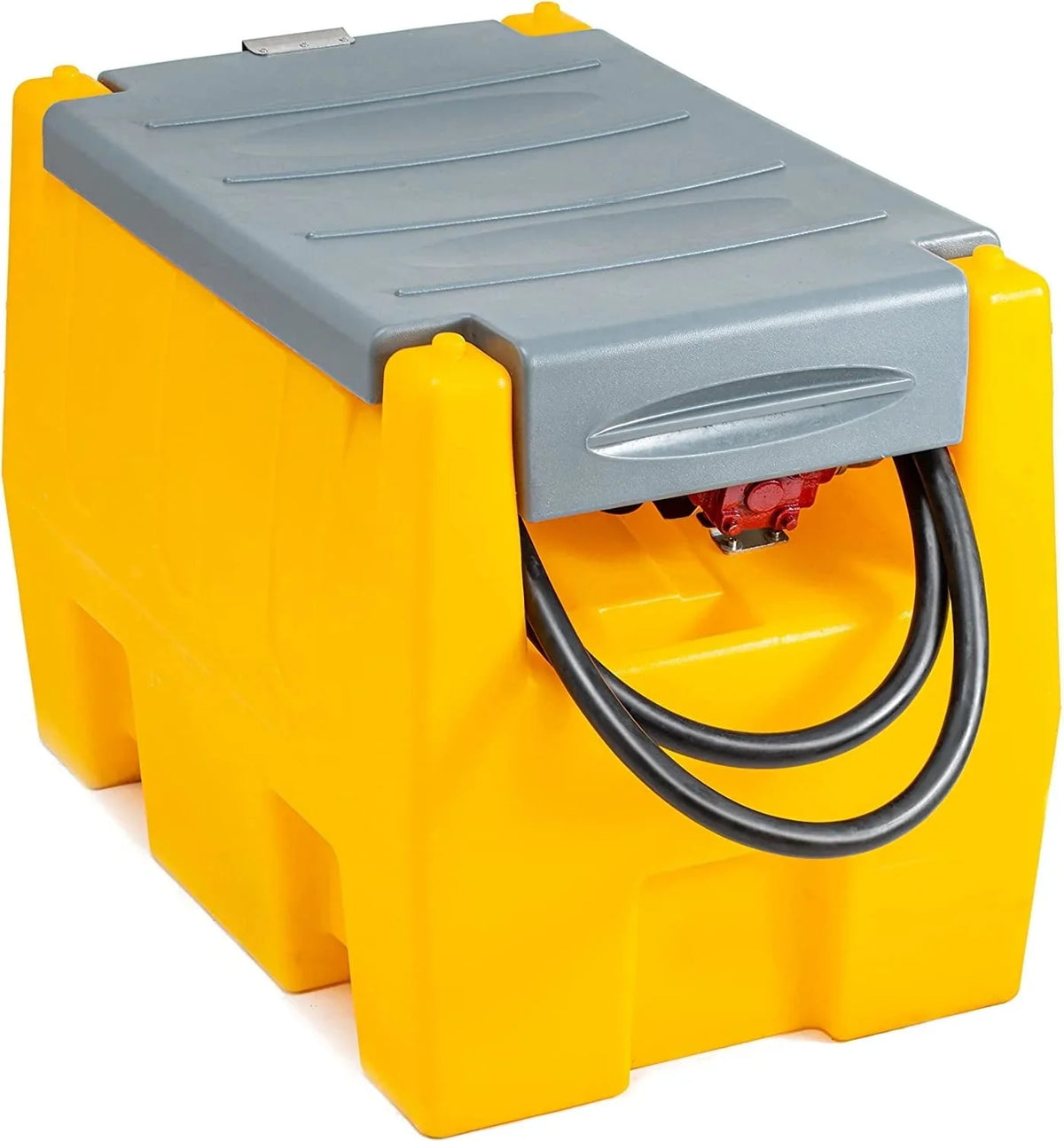 TECSPACE Portable Gasoline Tank, 58 Gallon, 12V Pump, 40 GPM, 4 Meters Hose, Yellow - VVSV