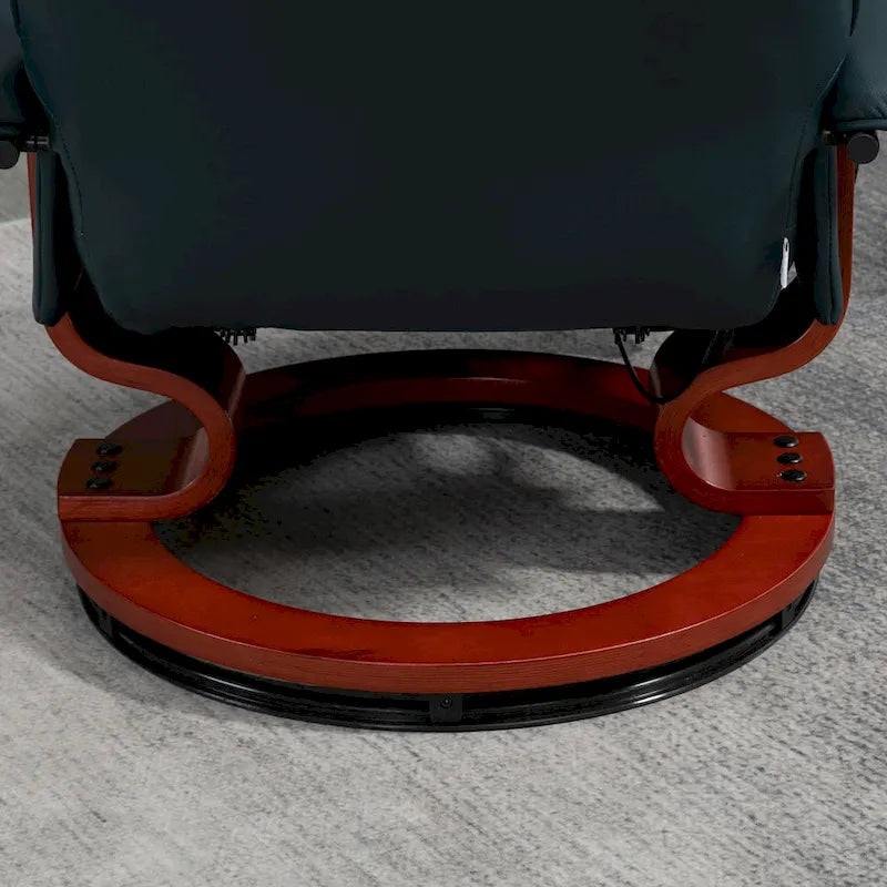 HomCom Faux Leather Manual Swivel Recliner Chair With Extendable Footrest