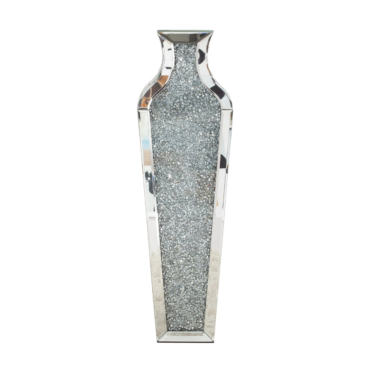 Crushed Diamond Floor Vase, Glass And MDF - 26.8 in, 36 in, 43 in