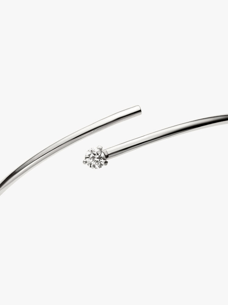 Pandora Nova 14k White Gold Lab-grown Diamond Open Bangle