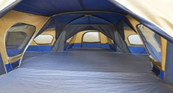 Ozark Trail 14-Person 3 Season Cabin Tent, Blue Yellow, 20 Inches Floor Width, 78 Inches Height - Base Camp
