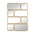 32 Inch Wall Decor Mirror With 8 Gold Finish Curved Metal Frames