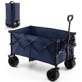Collapsible Folding Utility Wagon Cart, 176 lbs, Adjustable 30 in - 36 in Handle