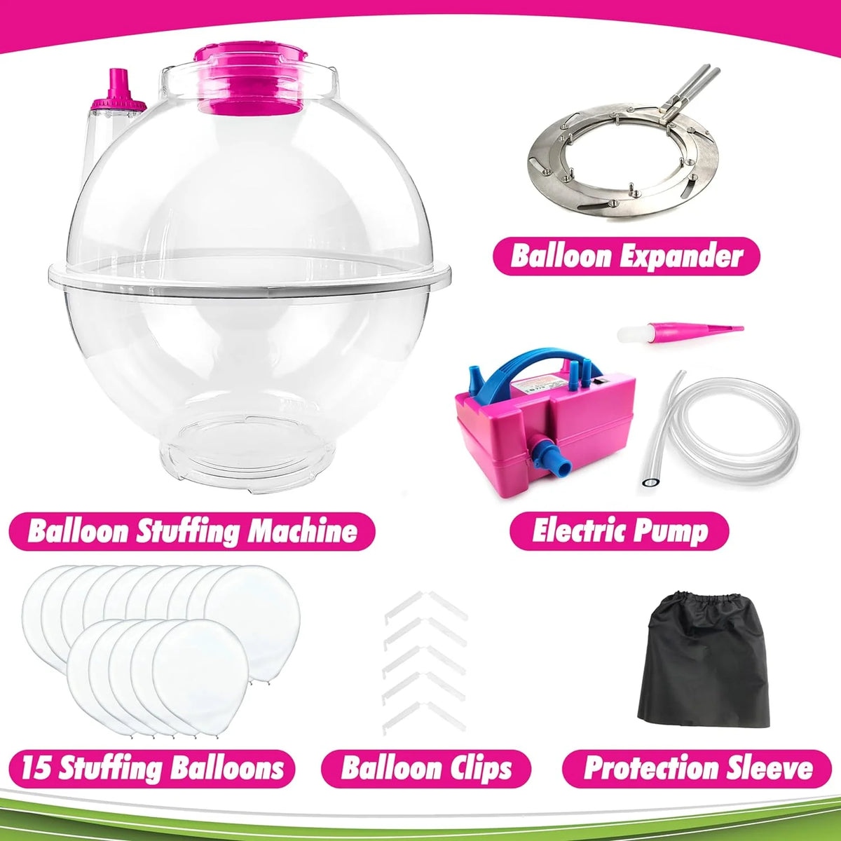 BLOONSY Balloon Stuffing Machine Kit With Electric Air Pump And Expander Tool, 19 x 12 x 19 Inches - BLNS-BSM-01