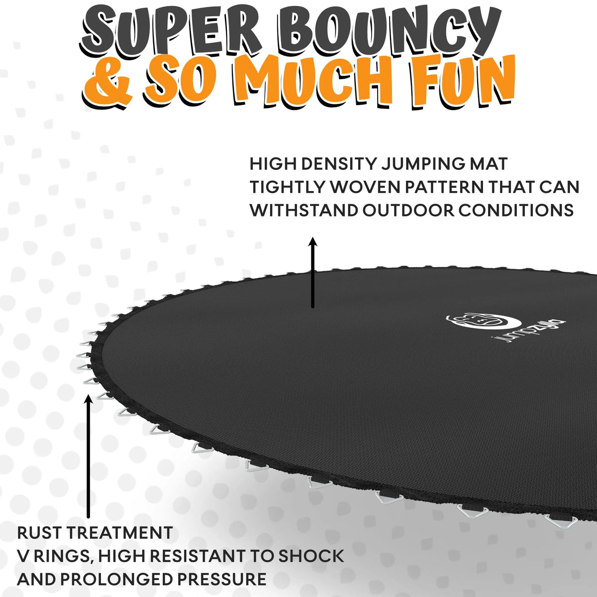 JUMPZYLLA Outdoor Trampoline With Enclosure, 8FT, Black & Blue - 14FT