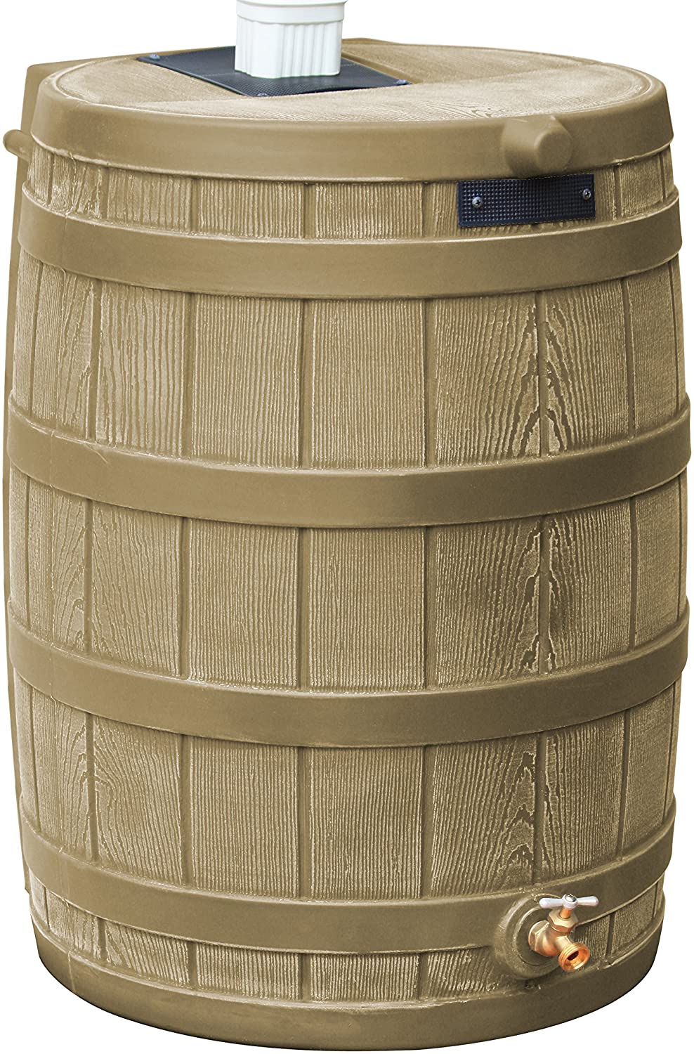 50-Gallon Outdoor Plastic Rain Barrel
