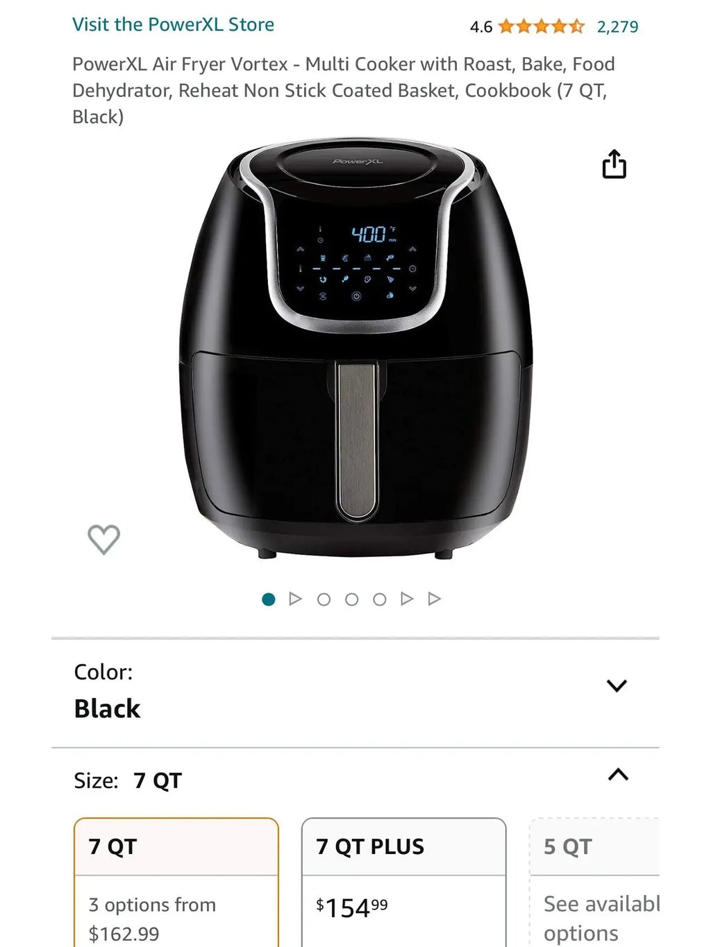 Air Fryer Multi-Cooker With Non-Stick Basket And Cookbook - Roast/Bake/Dehydrate/Reheat