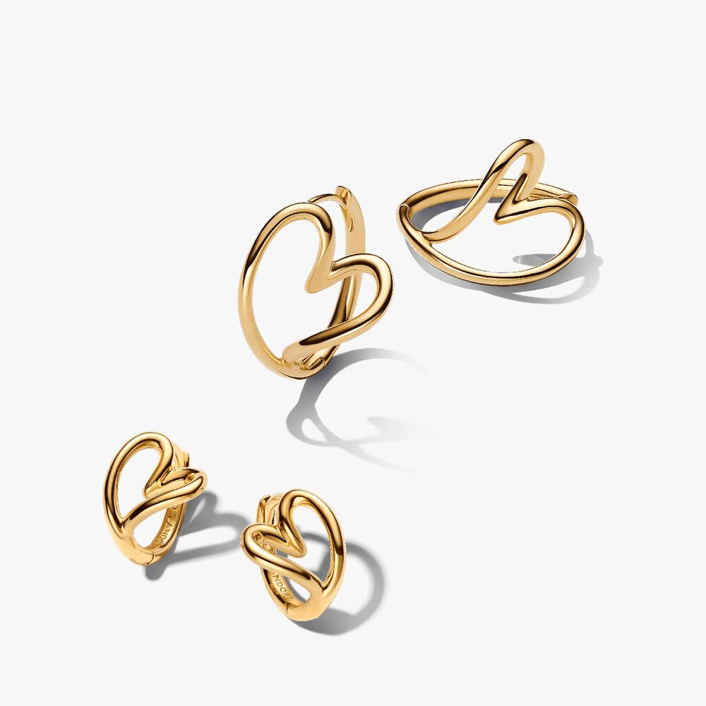 Organically Shaped Hearts Earring Stack