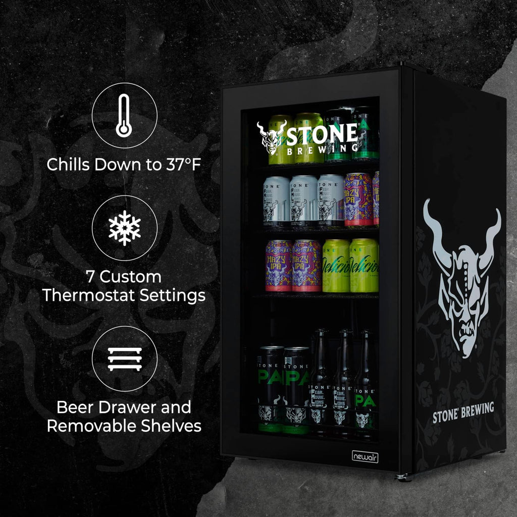 Beverage Refrigerator Cooler, 126 Cans, Right Hinge Glass Door - AB-1200