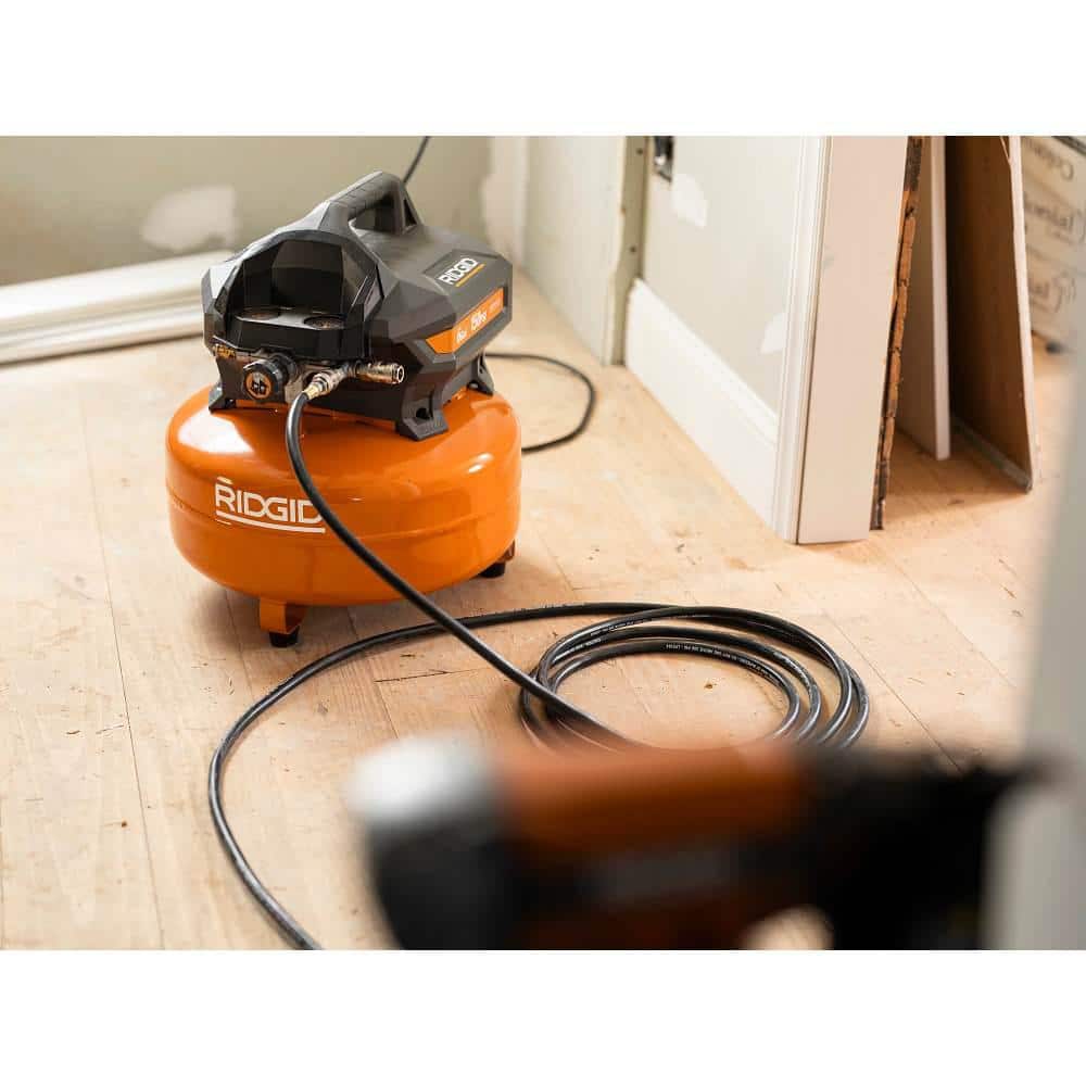 RIDGID 6 Gal. Portable Electric Pancake Air Compressor With 18GA Brad Nailer, 16GA Finish Nailer And 18GA Finish Stapler - R69603FK