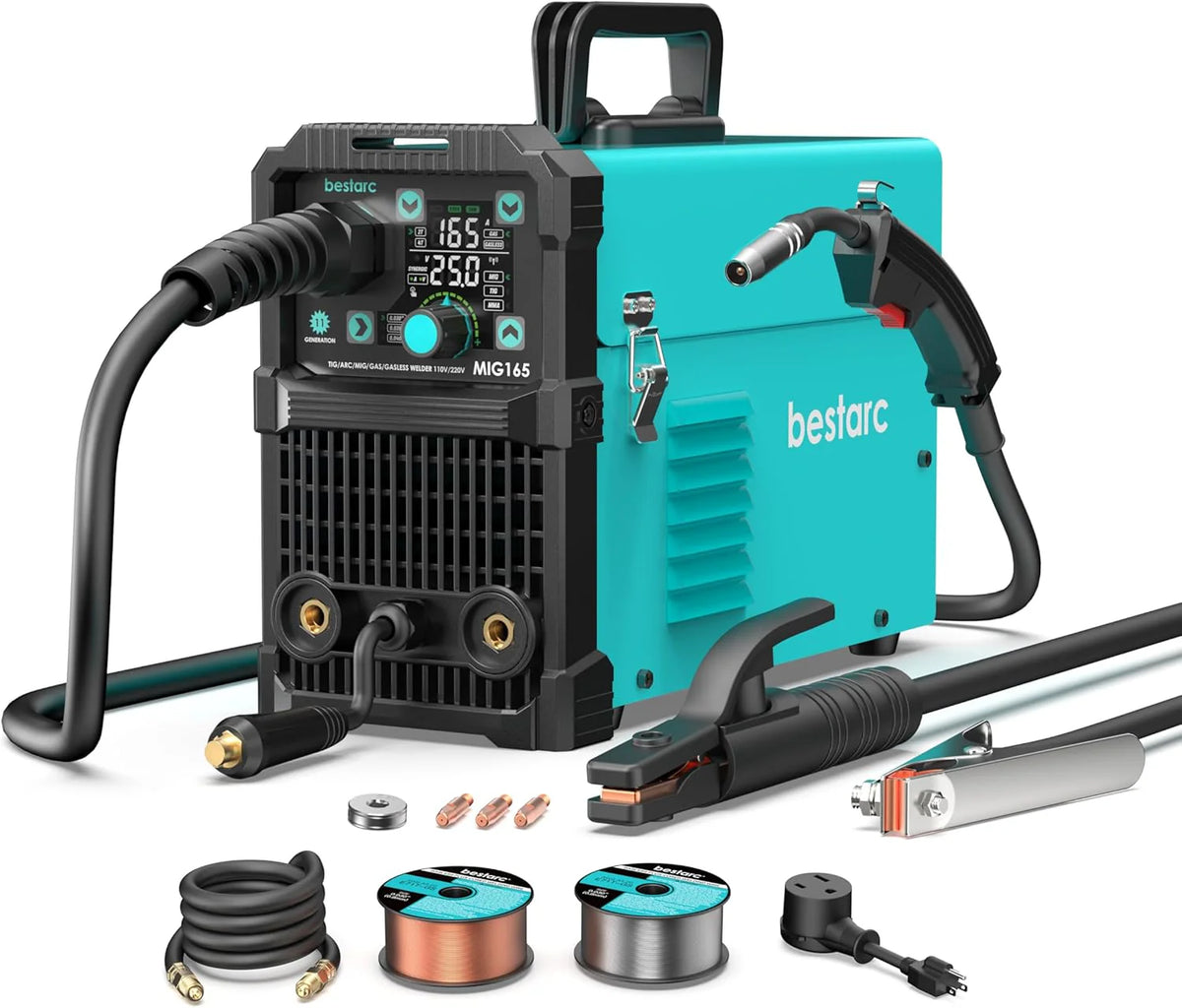 bestarc 145A 3-in-1 MIG Welder, 110V/220V - MIG145-9GEN-110/220V, MIG145-1122