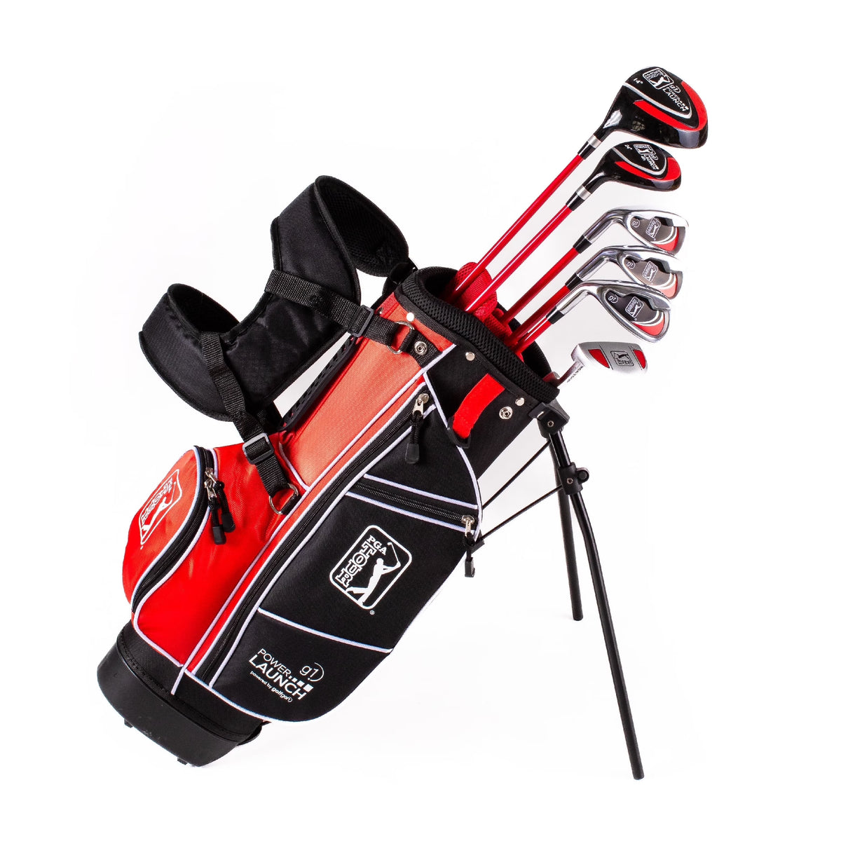 PGA Tour Right-Handed 10-Piece Kids Golf Club Stand Bag Set, Ages 8-12, Player Height 4ft 8in - 5ft 2in