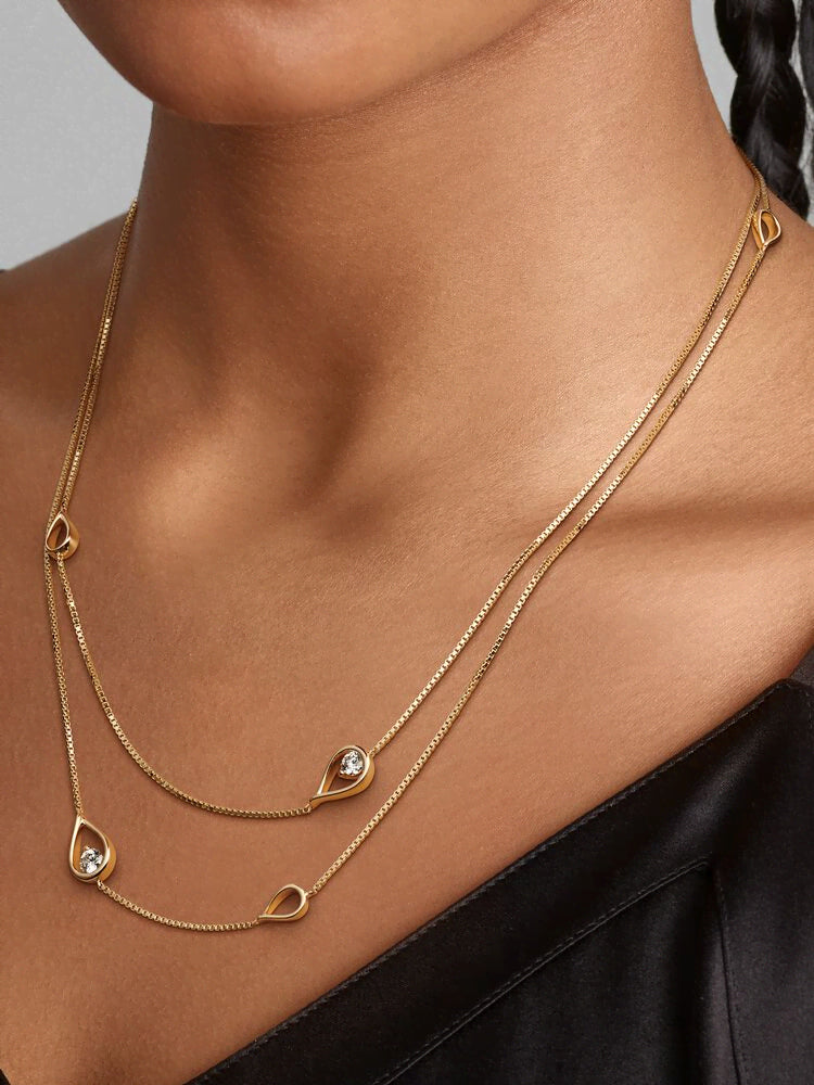 FINAL SALE - Pandora Infinite 14k Gold Lab-grown Diamond Long Pendant Necklace