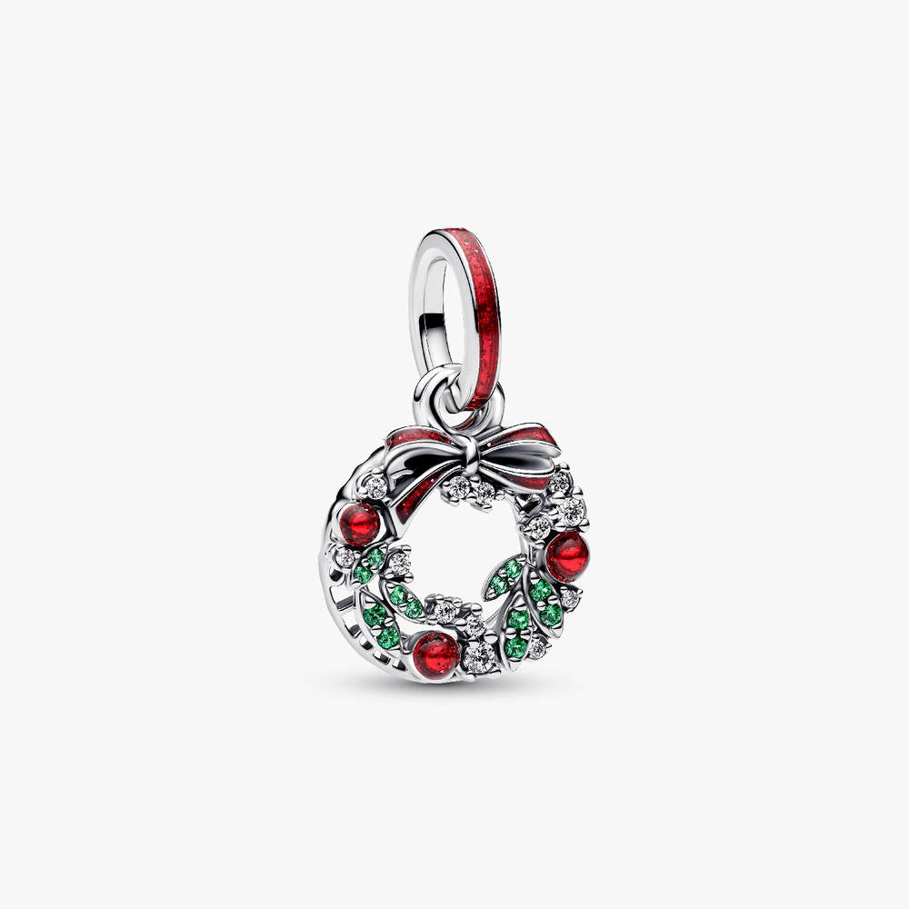 Holiday Wreath Double Dangle Charm