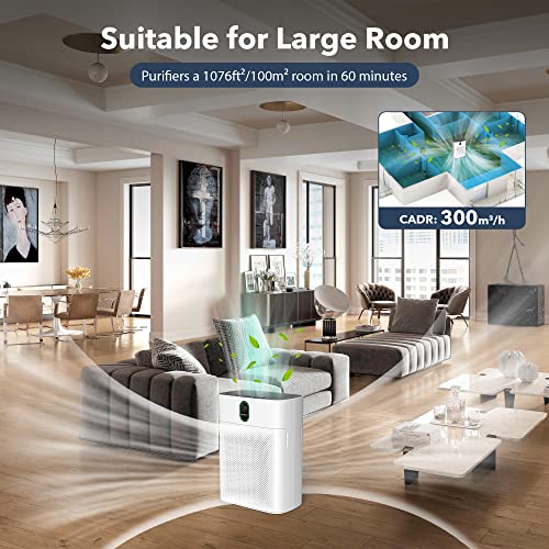 MORENTO Air Purifier for Large Rooms Up To 1076 Sq Ft With PM 2.5 Display - HY4866
