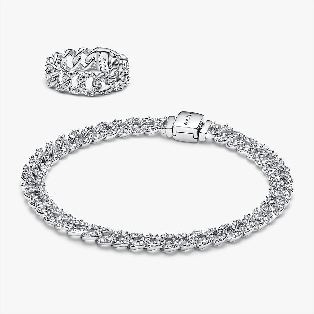 Timeless Pave Cuban Jewelry Set