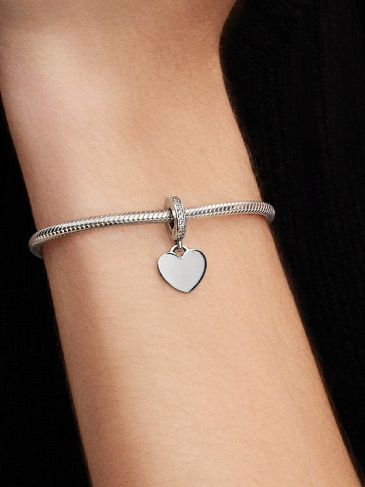 Engravable Heart Tag Dangle Charm