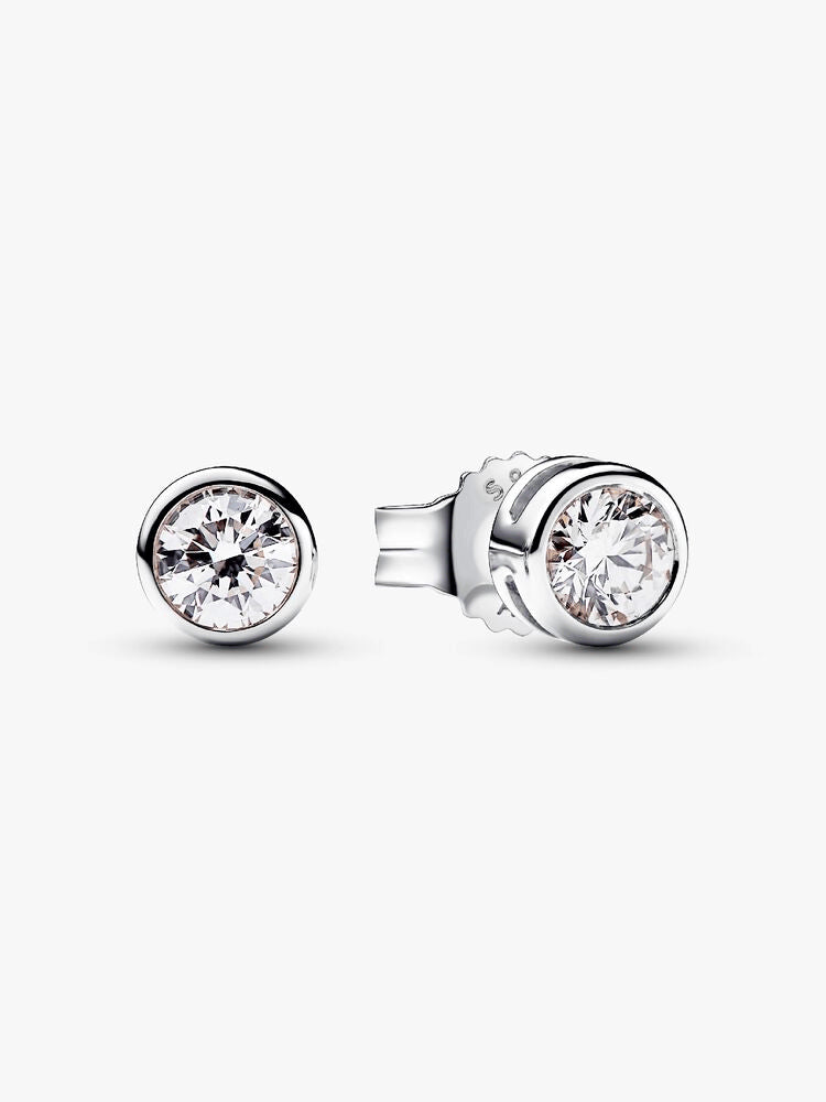 Pandora Era Bezel Lab-grown Diamond Pendant Necklace and Earrings set 0.45 carat tw Sterling Silver