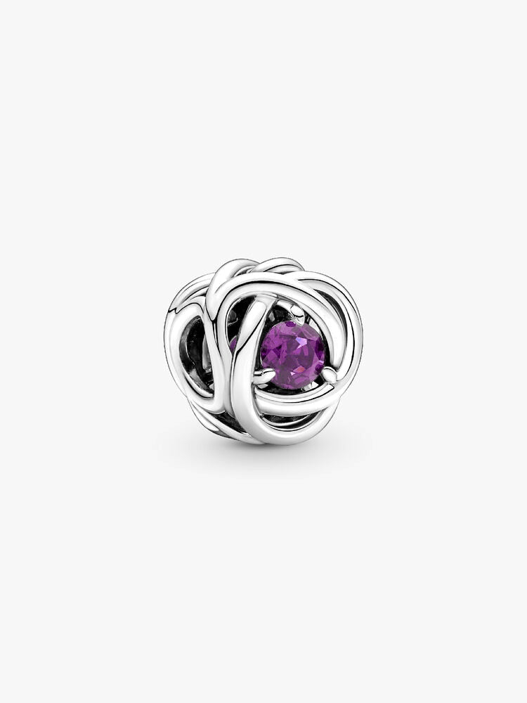 February Birthstone Eternity Circle O Pendant Set