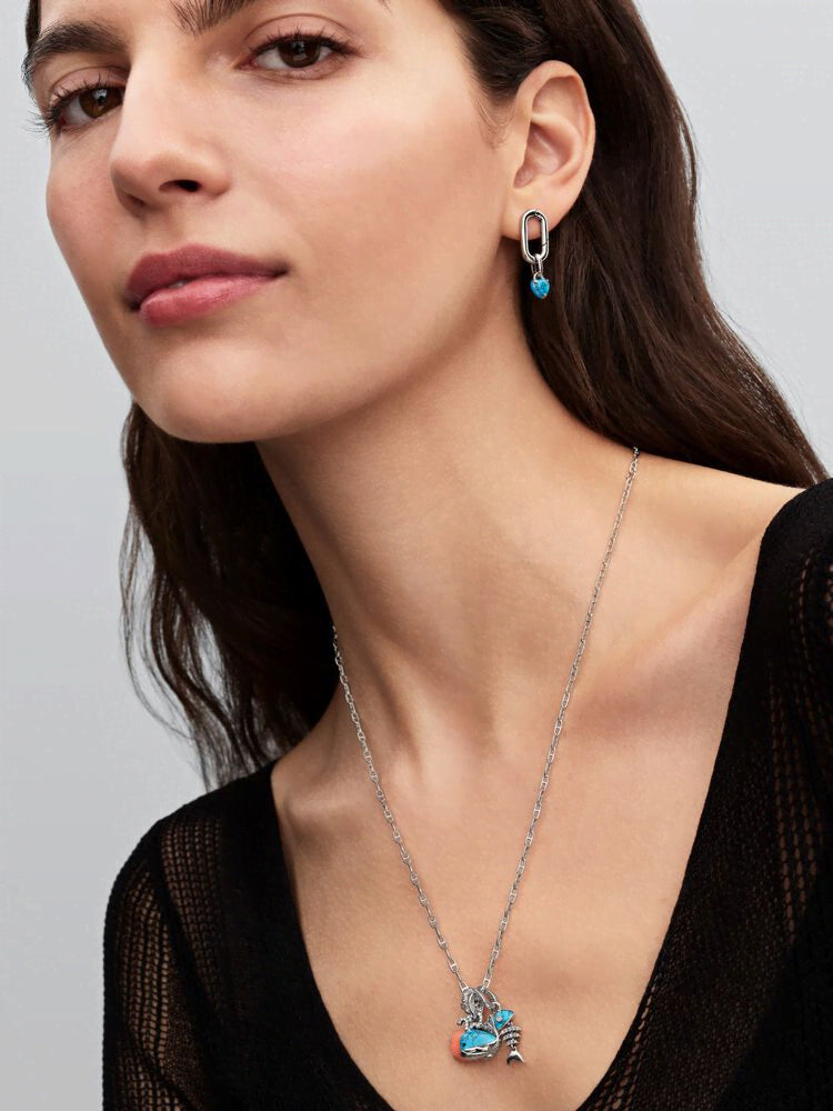 Turquoise-colored Heart Mini Dangle Charm