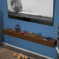 72 Inch Solid Pine Fireplace Mantel Wall-Mounted Floating Shelf - Brown
