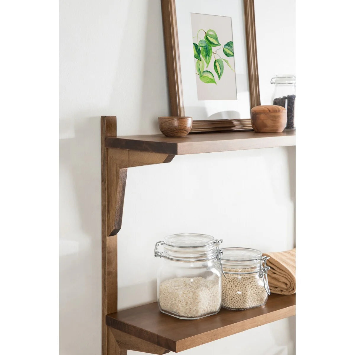 Mid-Century Wall Shelves, 24x8x24 Inch Decorative Wall-Mounted Storage And Display Shelving