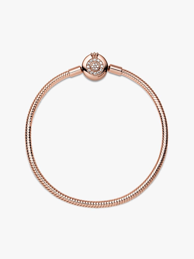 Pandora Moments Sparkling Crown O Snake Chain Bracelet