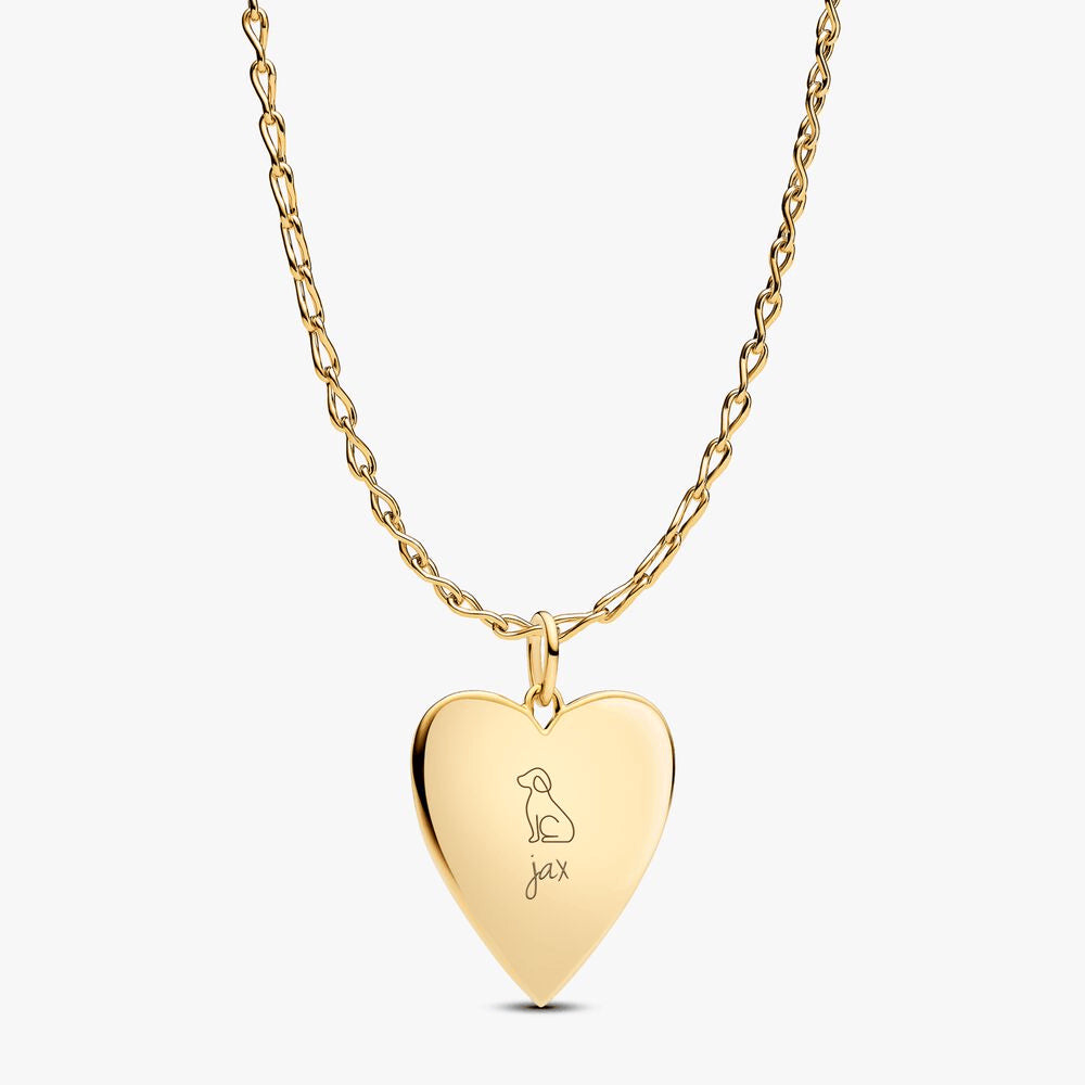 Engravable Oversized Heart Tag Pendant Necklace