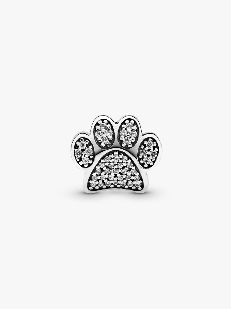 Sparkling Paw Print Charm