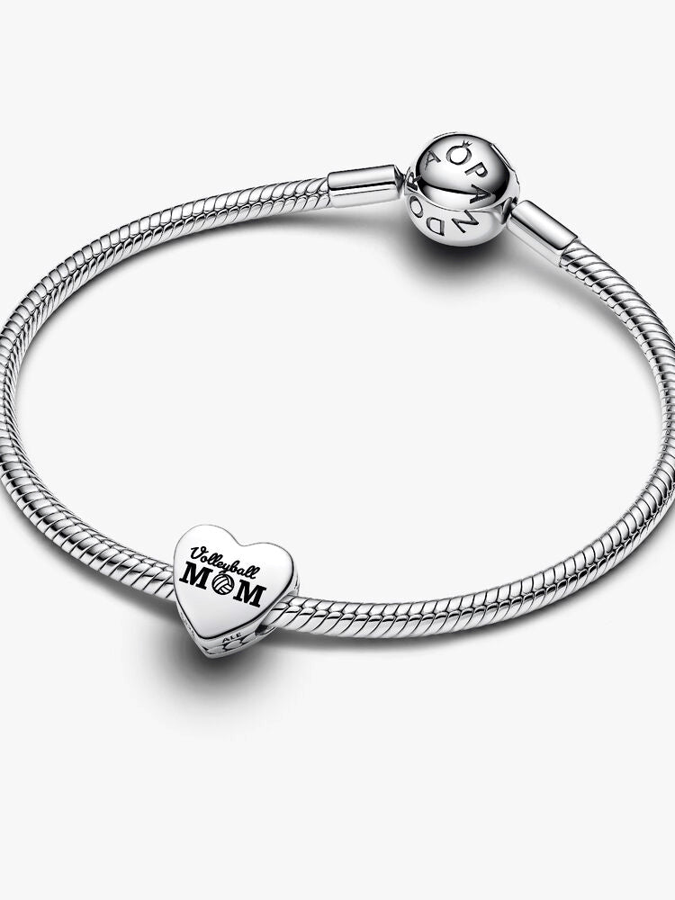 Engravable Volleyball Mom Heart Charm