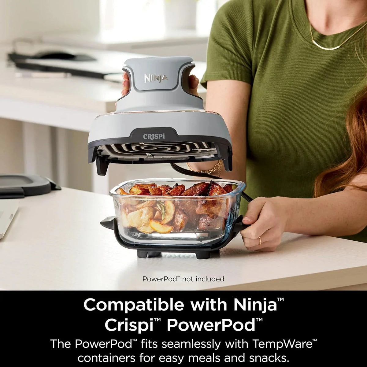 Ninja Crispi 4-in-1 Portable Glass Air Fryer Cooking System, 1500W, 4 QT And 6-Cup Containers