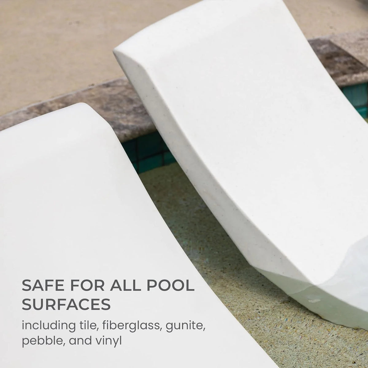 Aqua Chairs In-Pool Chaise Lounger, Classic White, 2-Pack, 66in D x 22in W x 24in H - Up To 9in Water Depth