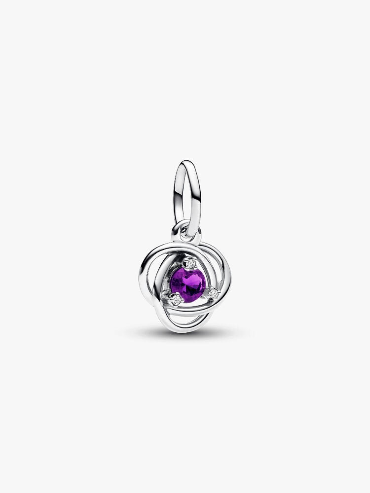 February Eternity Circle Dangle Charm Bracelet Set