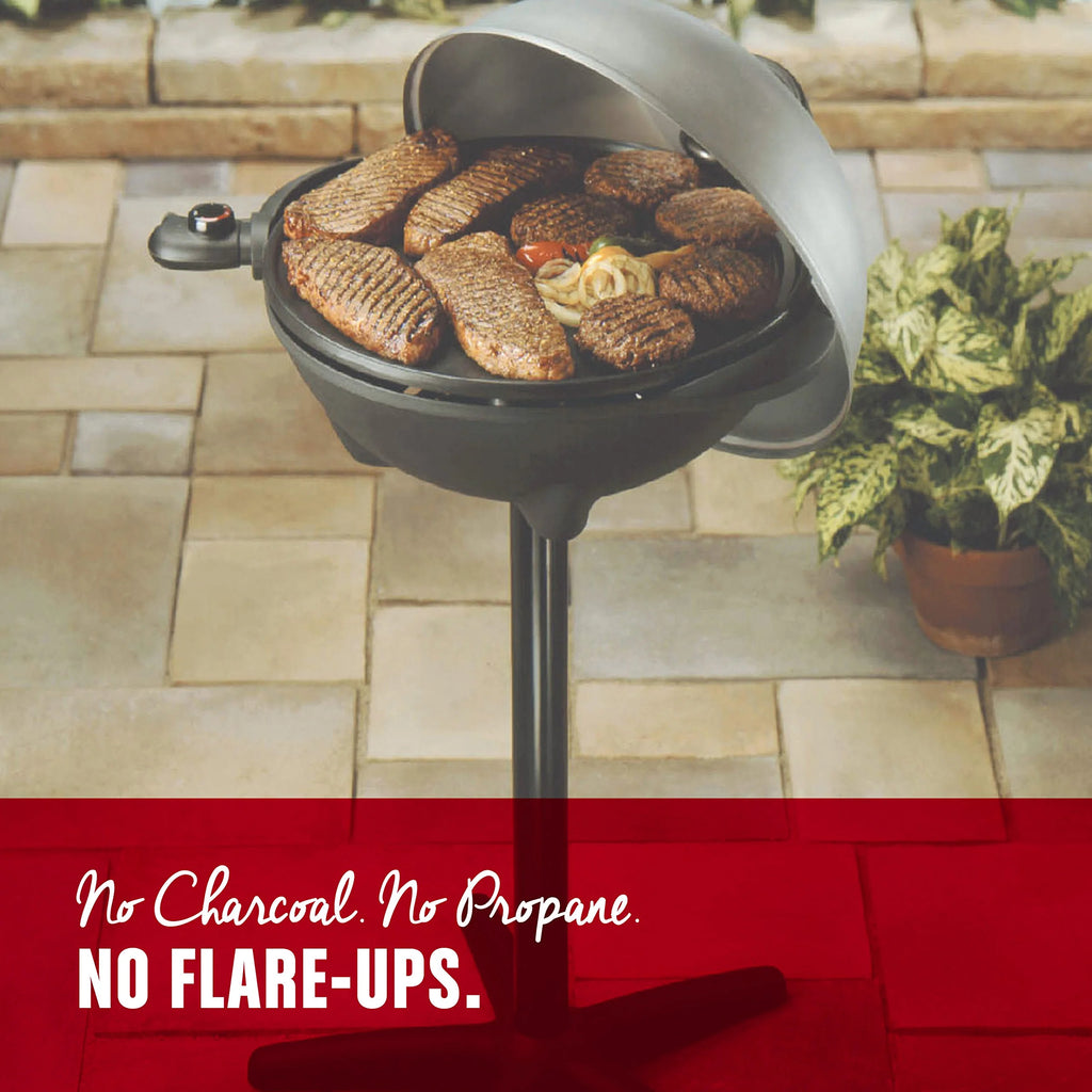 George Foreman Indoor/Outdoor Electric Grill, Silver, 12+ Servings Up To 15 - GGR50B