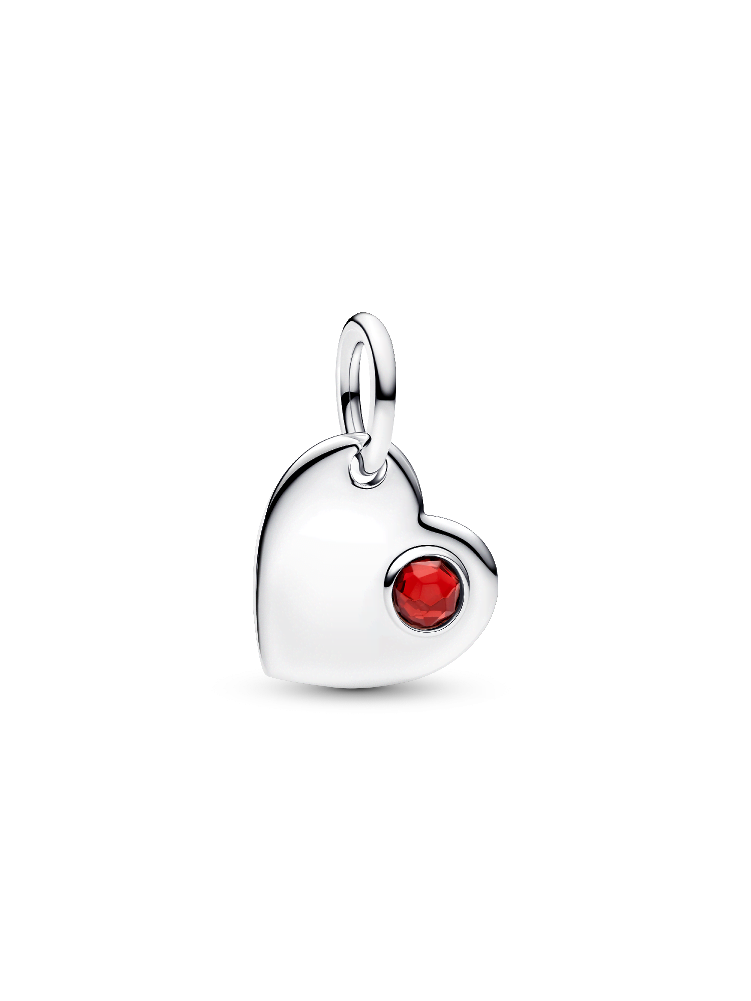 Engravable Heart Red Stone Dangle Charm