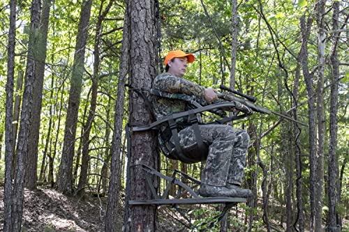 Aluminum Climbing Treestand With Padded Seat, 300 Lb. Capacity And Safety Harness