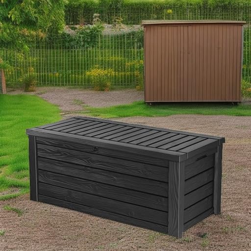 150 Gallon Resin Outdoor Storage Box, Dark Gray