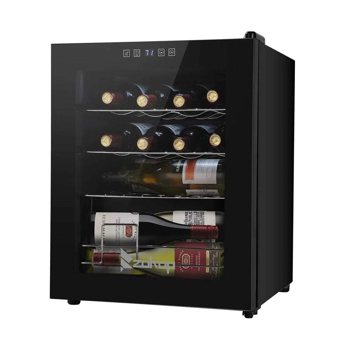 Zimtown 16 Bottle Compressor Wine Cooler Refrigerator, Black - Digital Temperature Control With Lock