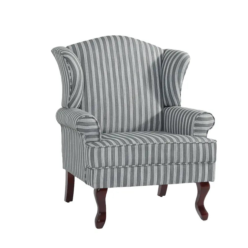 Traditional Wingback Upholstered Accent Chairs, Set of 2, 31 W x 31.8 D x 42.9 H