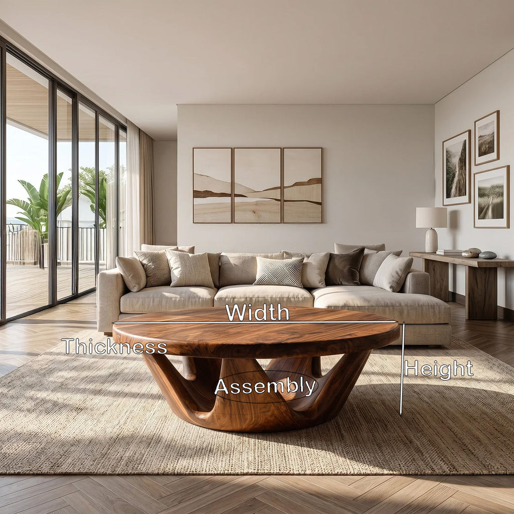 Contemporary Round Coffee Table With Open Base For Living Room