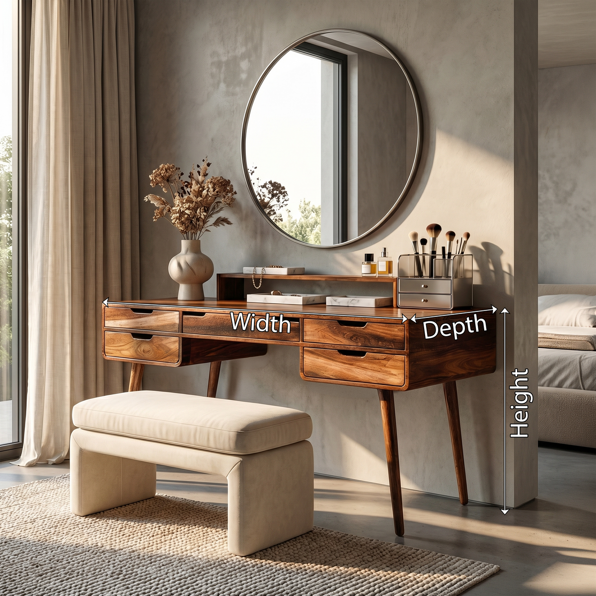 Classic Makeup Vanity Desk Dressing Room Beauty Area Personal Space