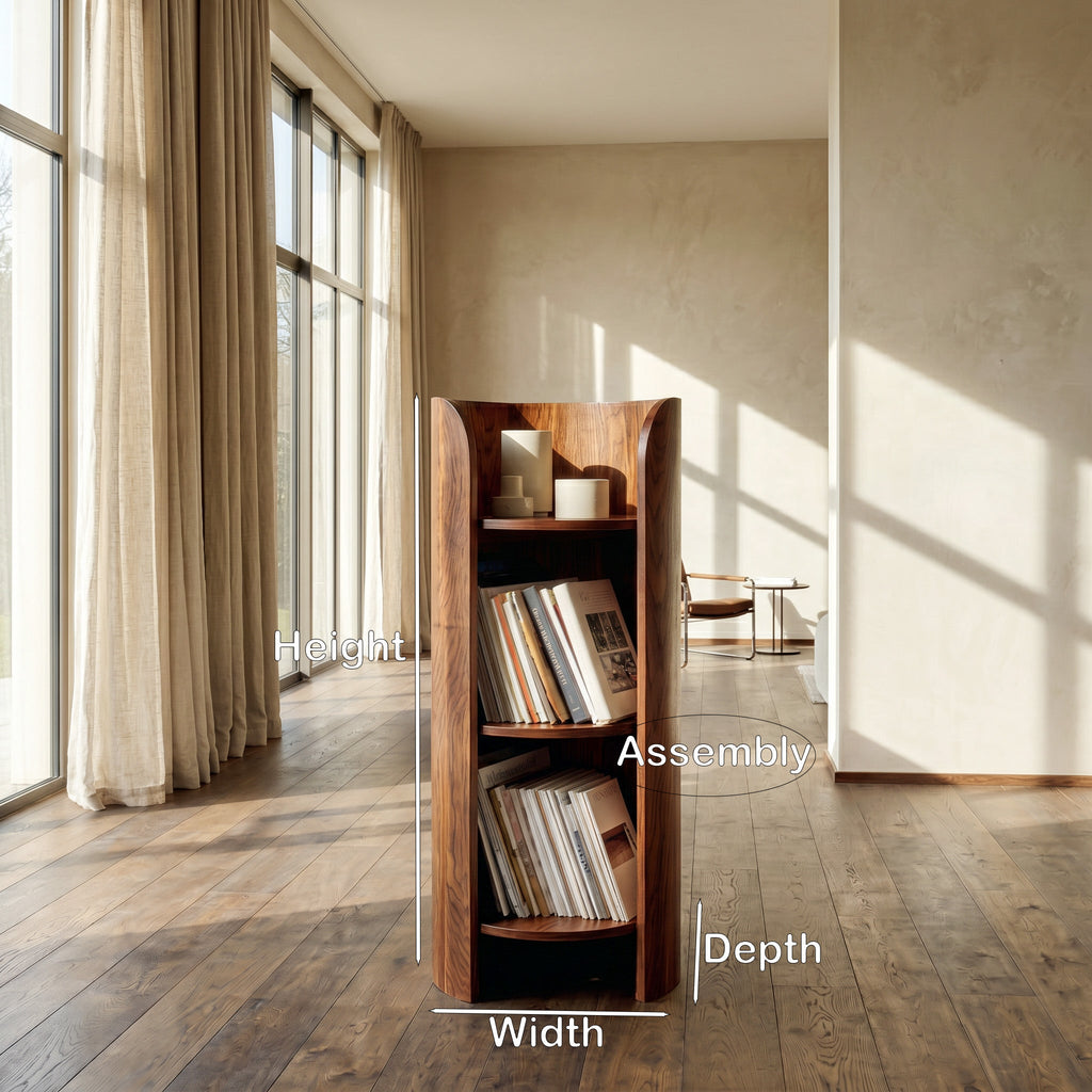 Contemporary Round Natural Wood Magazine Rack For Living Room