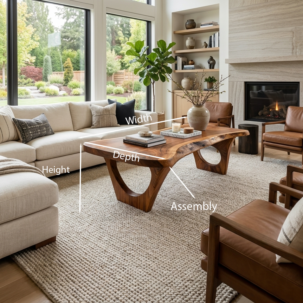 Contemporary Coffee Table Live Edge Design For Living Room