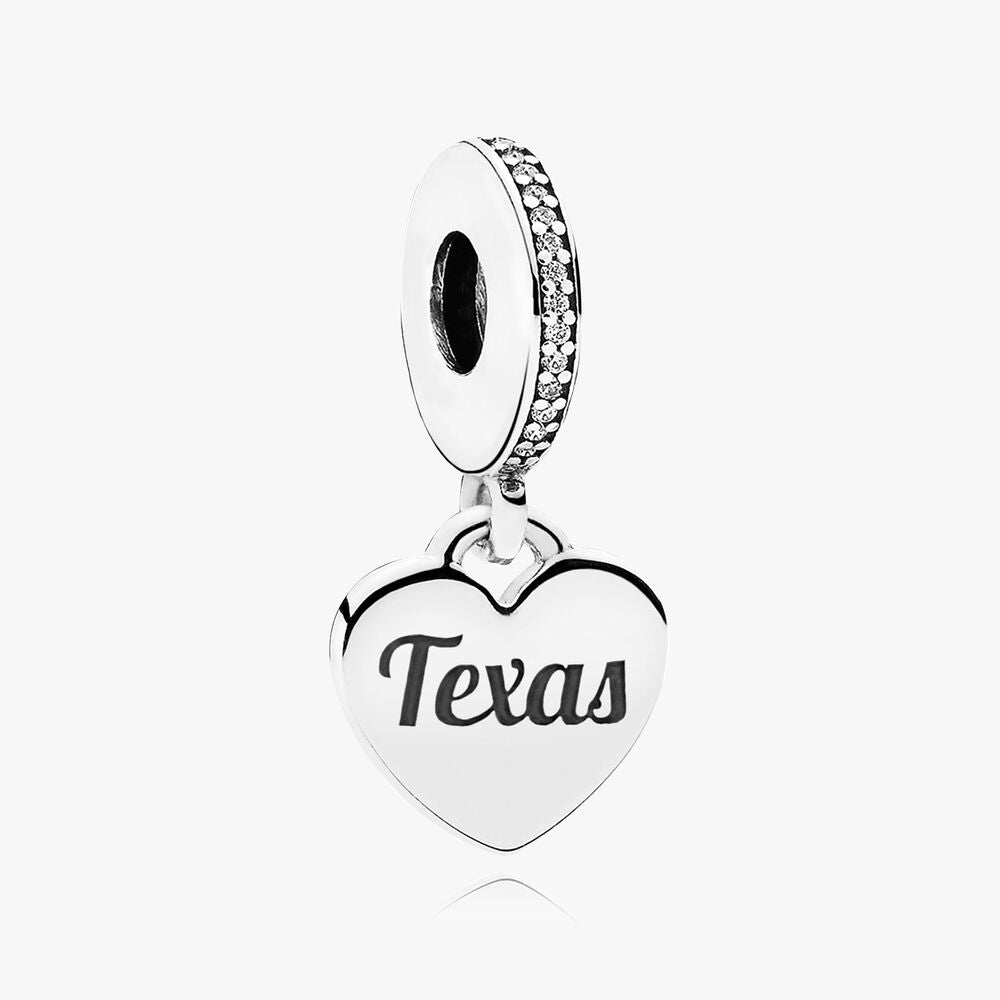 Texas Flag Heart Dangle Charm