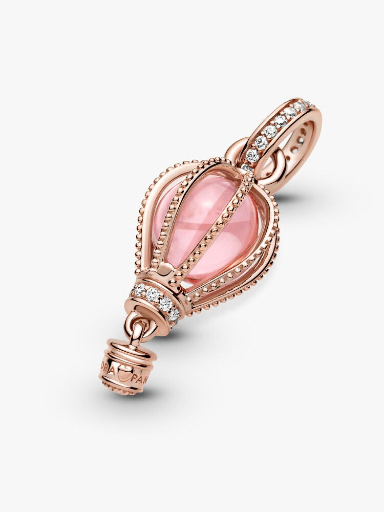 Sparkling Pink Hot Air Balloon Dangle Charm
