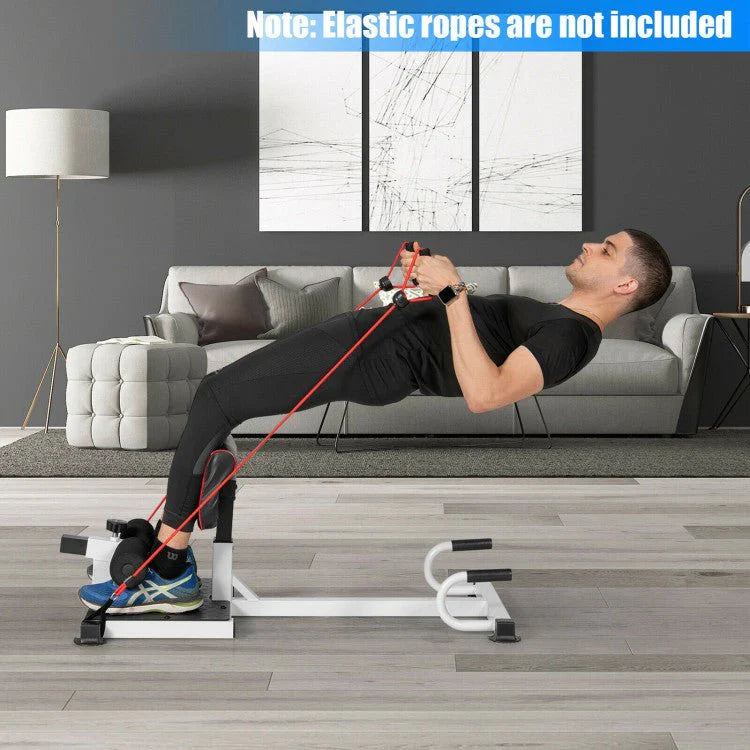 All-In-One Home Gym Sissy Squat Machine With Anti-Skid Pads - White